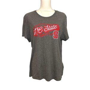 NWOT NC State Wolfpack Heather Gray Short Sleeve Scoopneck Tee T-Shirt top New